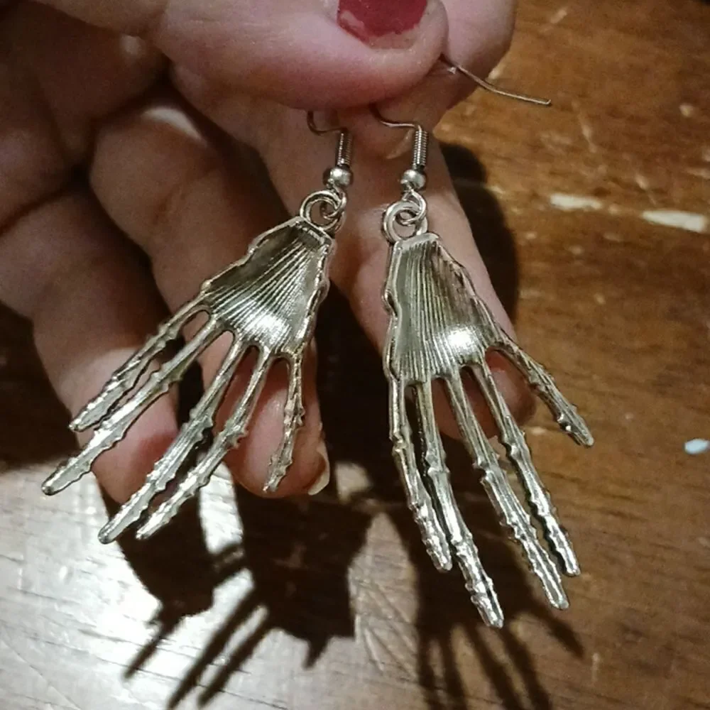 3 for 26$ Silver Skeleton Hand Earrings